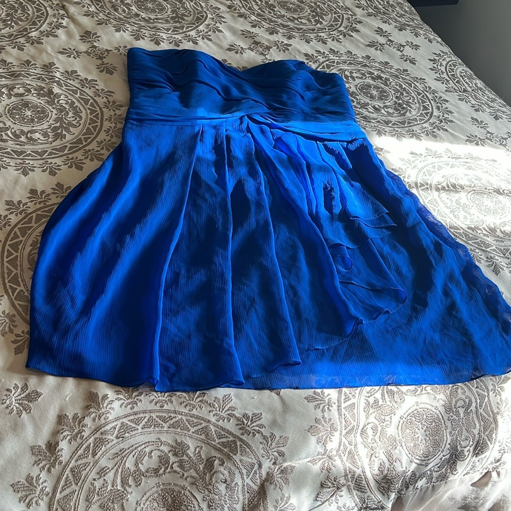 David’s Bridal, size 14 strapless dress, blue